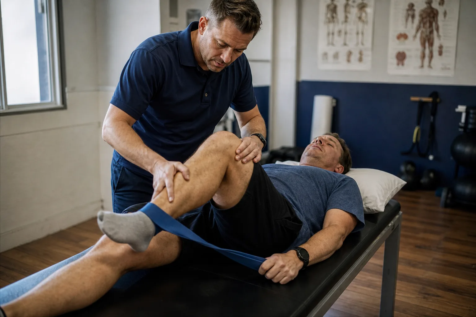 Fisioterapia guiada para rehabilitación de rodilla